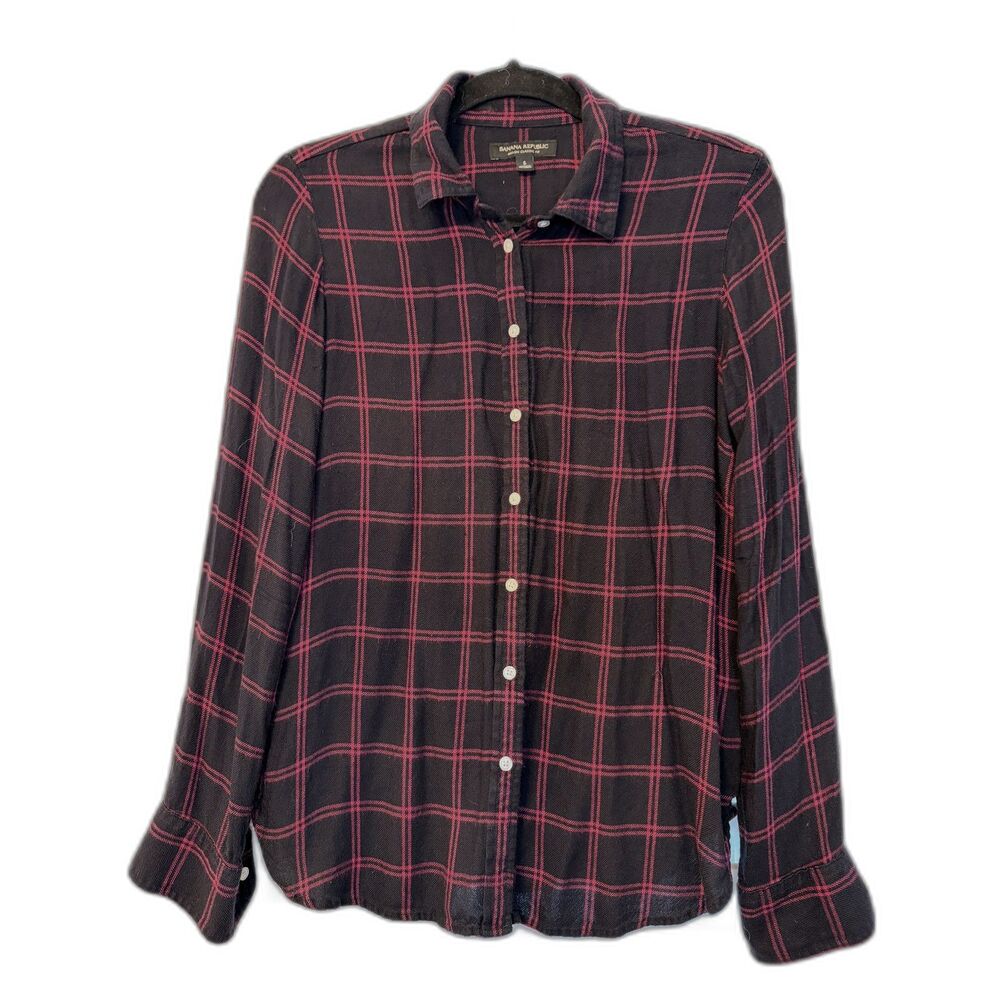 BANANA REPUBLIC Dillon Classic Fit Plaid Flannel Button Down Shirt S